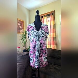 Apt 9 Women's Pink/White Top 1X